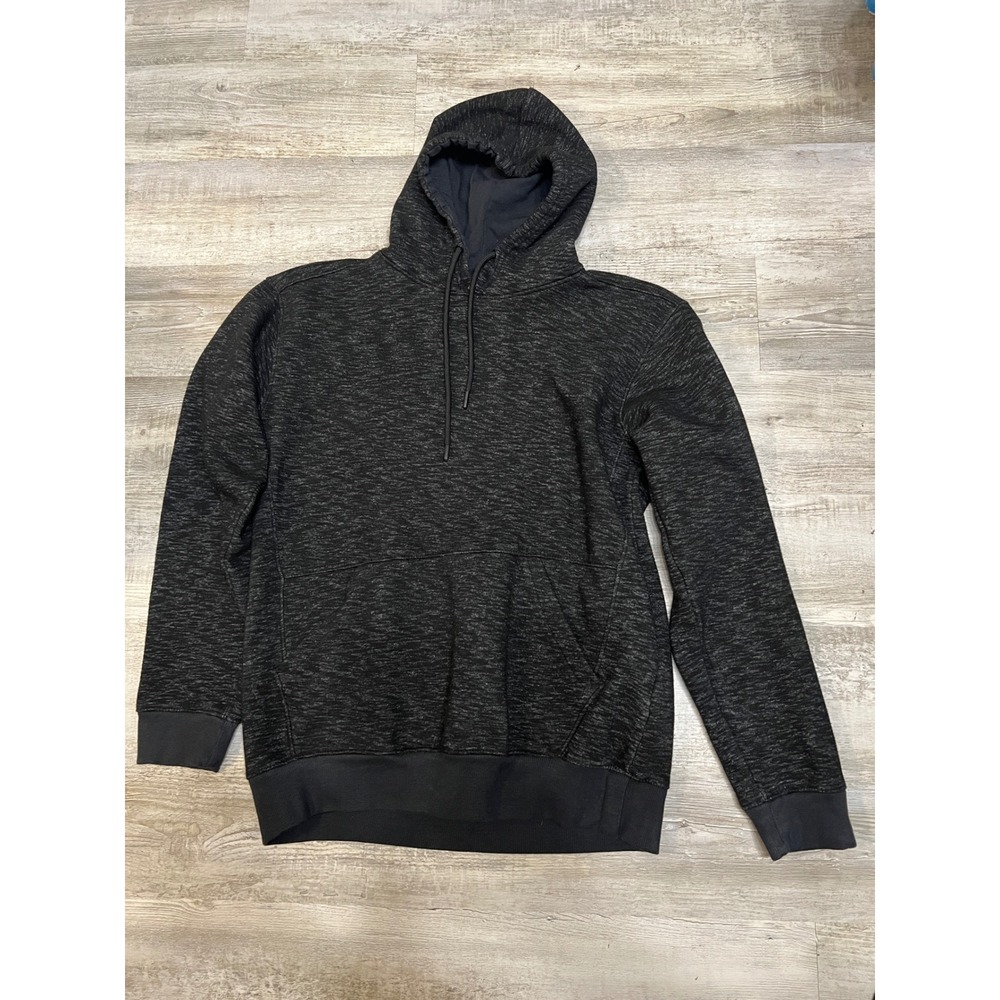 BCG Womens Black Gray Abstract Space Dye Pullover Hoodie Sweatshirt Medium